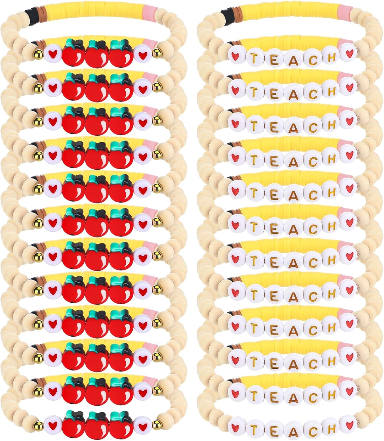 24 Pack Valentine Teacher Appreciation Gifts for Women Teacher Bracelets Thank You Gift End of The Year Graduation Back to School Thanksgiving Thank You Gifts for Teachers from Student