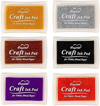 6 Pcs Ink Pads for Stamping, Ink Pad, Stamp Ink, Ink Pads for Crafting, for Use in Card Making, Paper Craft, Scrapbook, Canvas, Rubber Art