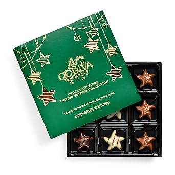 GODIVA Holiday Star Assorted Chocolate Gift Box, 9 Pieces