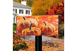 Magnetic Fall Pumpkin-Leaf Decorative Mailbox Covers Thanksgiving Standard Mailwraps Post-Box Cover for Farmhouse Decoration
