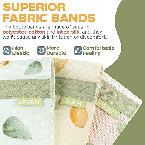 Miniatura 3 de KRIXAM Booty Bands, 3 Levels Hip Bands, Polyester-Cotton and Latex Silk Workout Bands Resistance Bands for Home, Gym, Fitness, Pilates, Yoga (Pack