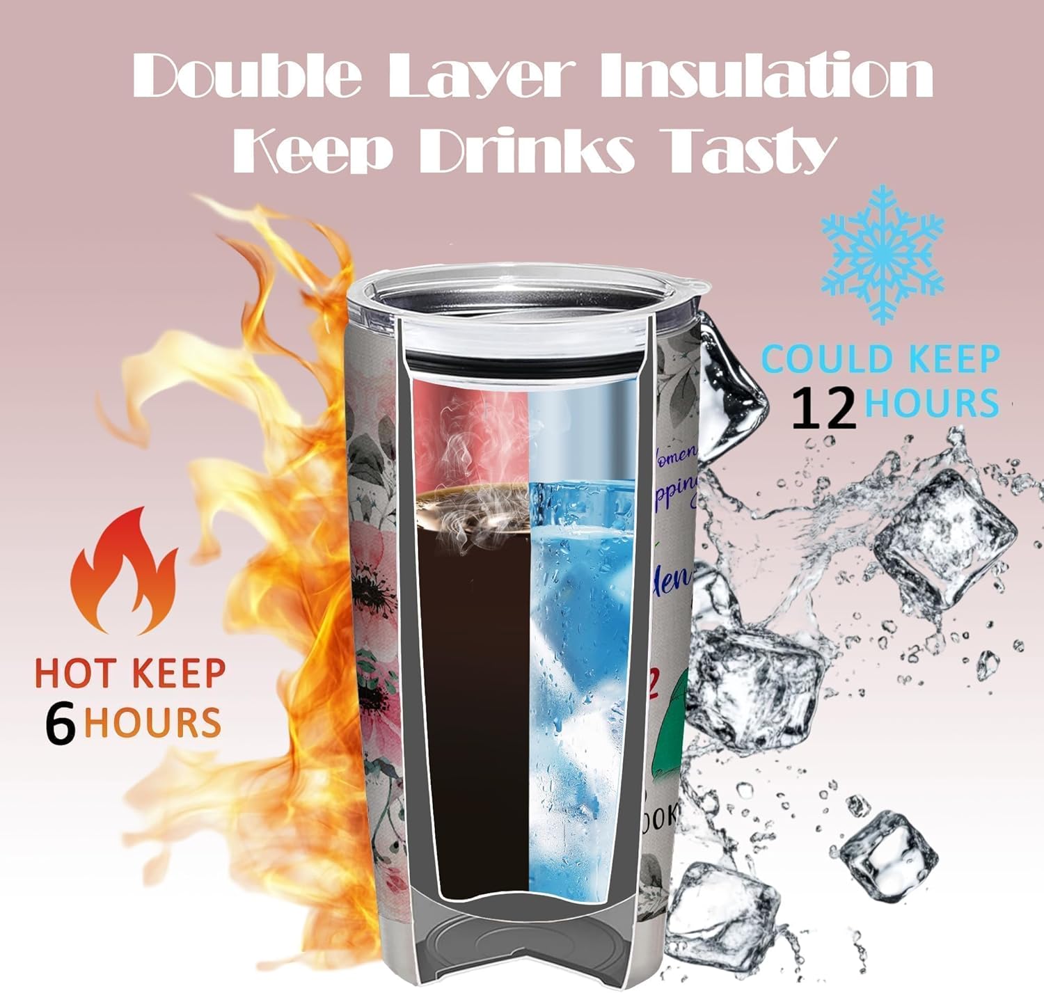 Golden Girls Tumbler Mug Cups with Lid,Golden Girl Merchandise,Goldengirls Gifts for Her,20 OZ Insulated Water Bottle Travel Coffee Mug,Unique Gift for Women Friend Birthday, 1 Pcs - Image 4