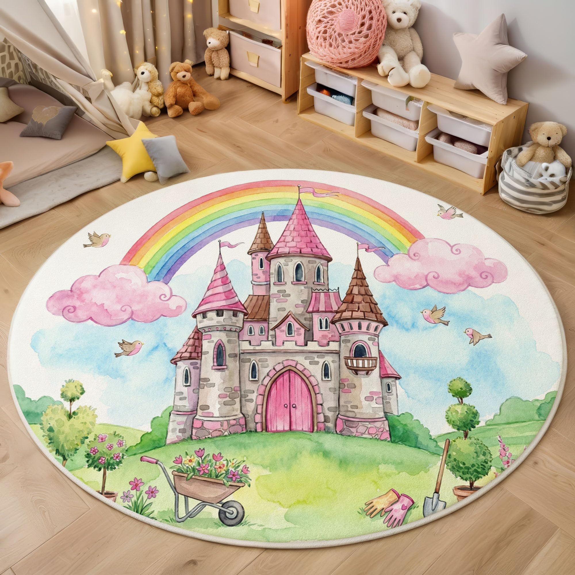 Tapis nurserie château des nuages pour éveiller l'imaginaire