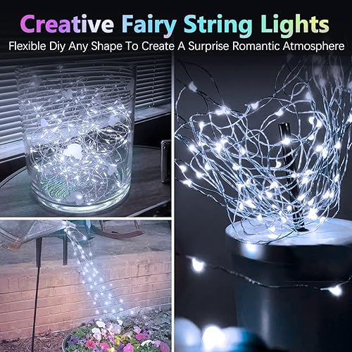 Miniatura 39 de Paquete de 2 series de 60 luces LED, con forma de bellota, funcionan con pilas, 20 pies, control remoto, impermeables, 8 modos, decoración de otoño