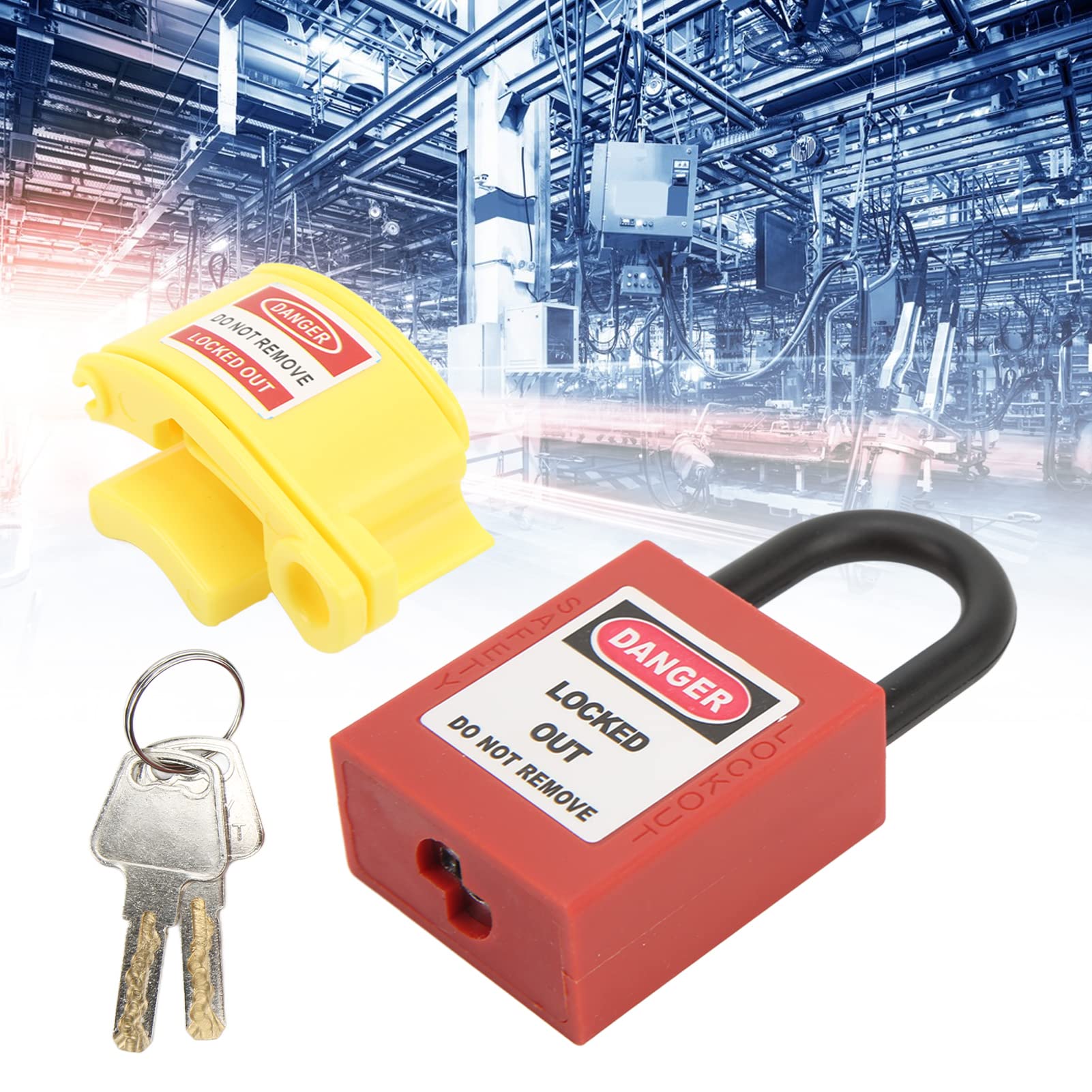 Circuit Breaker Lockout, Breaker Lockout Blocker Kit, Industrial Plug Lockout, Nylon Waterproof Safety Lockout Kit for Industry