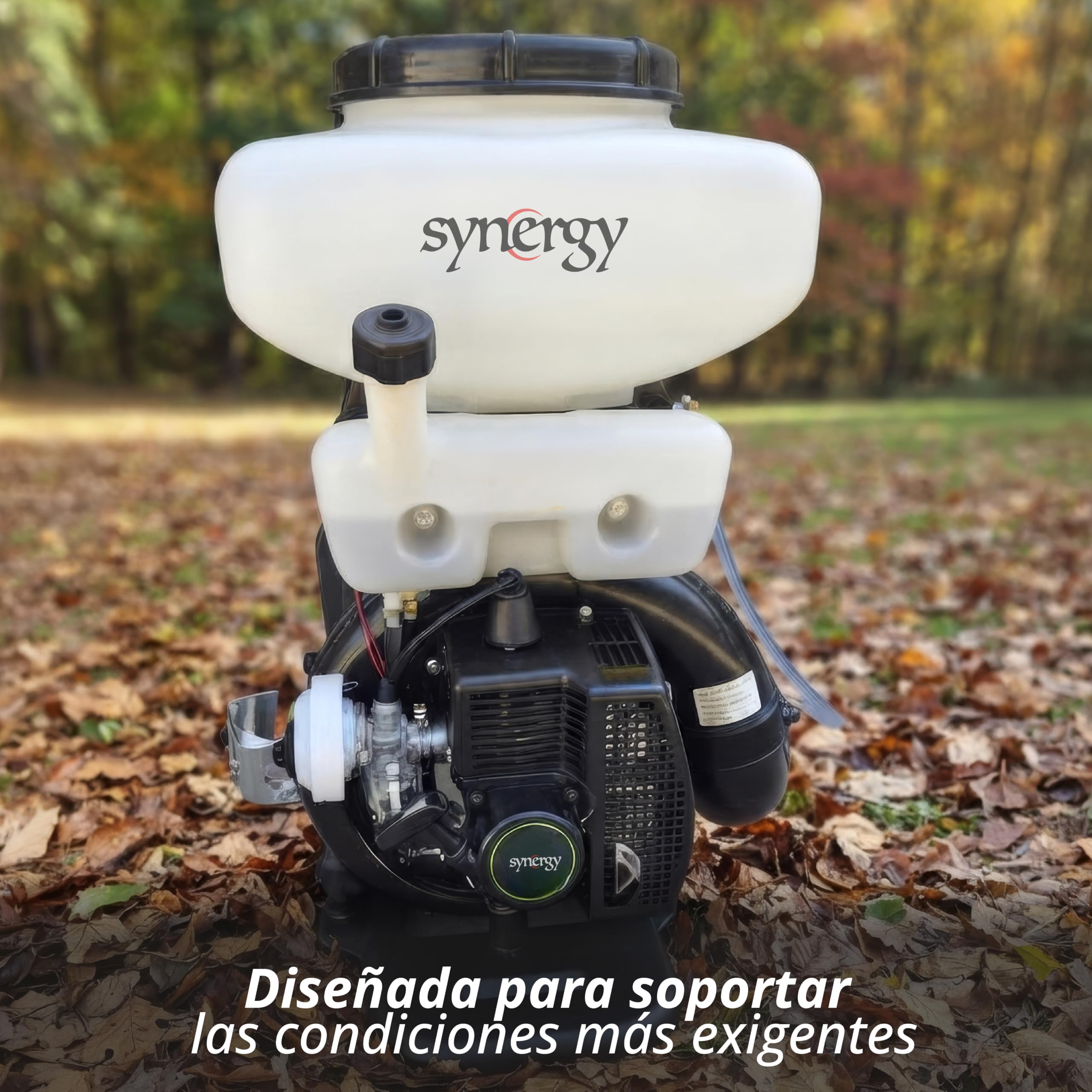 Synergy Sulfatadora de Mochila Profesional a Gasolina K-S42-42cc 2T para Líquido y Polvo, Depósito 14L, 11m de Alcance, Caudal 4L/min, Función Soplador y Mochila Ergonómica