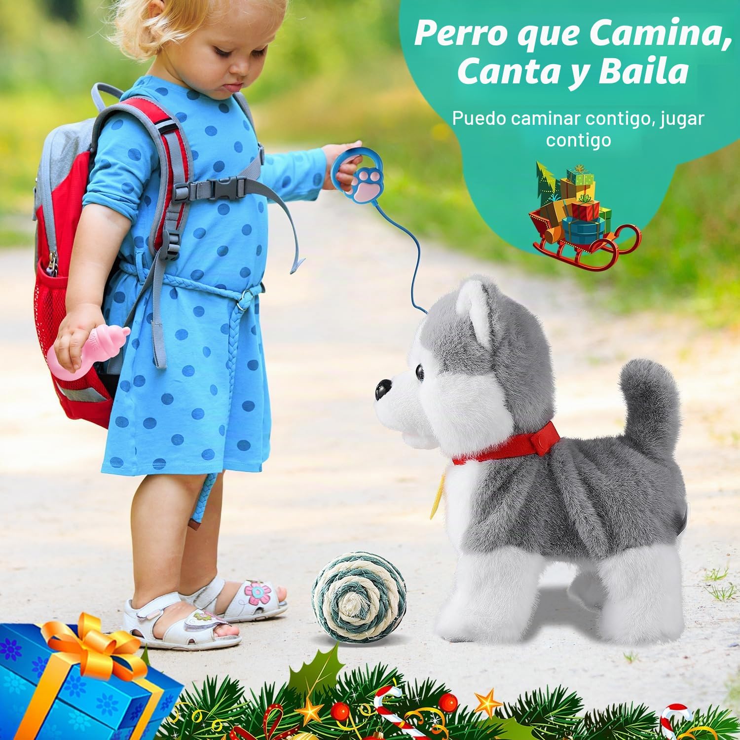 Caminar, ladrido, canto, cachorro husky, repite lo que dices, más realista, lamiendo, cola que mueve la lengua, perro mecánico con contacto electrónico o voz