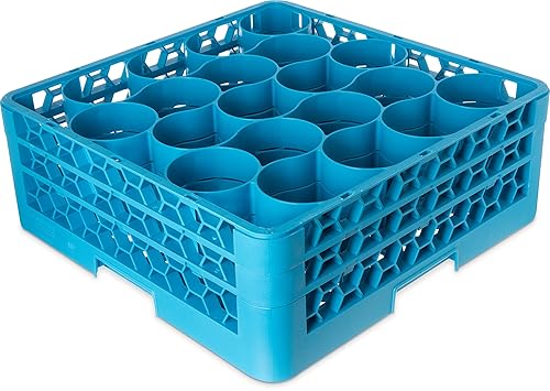 Carlisle FoodService Products RW20-114 OptiClean NeWave Estante de vidrio de polipropileno con 20 compartimentos con 2 extensores, 19-3/4 pulgadas
