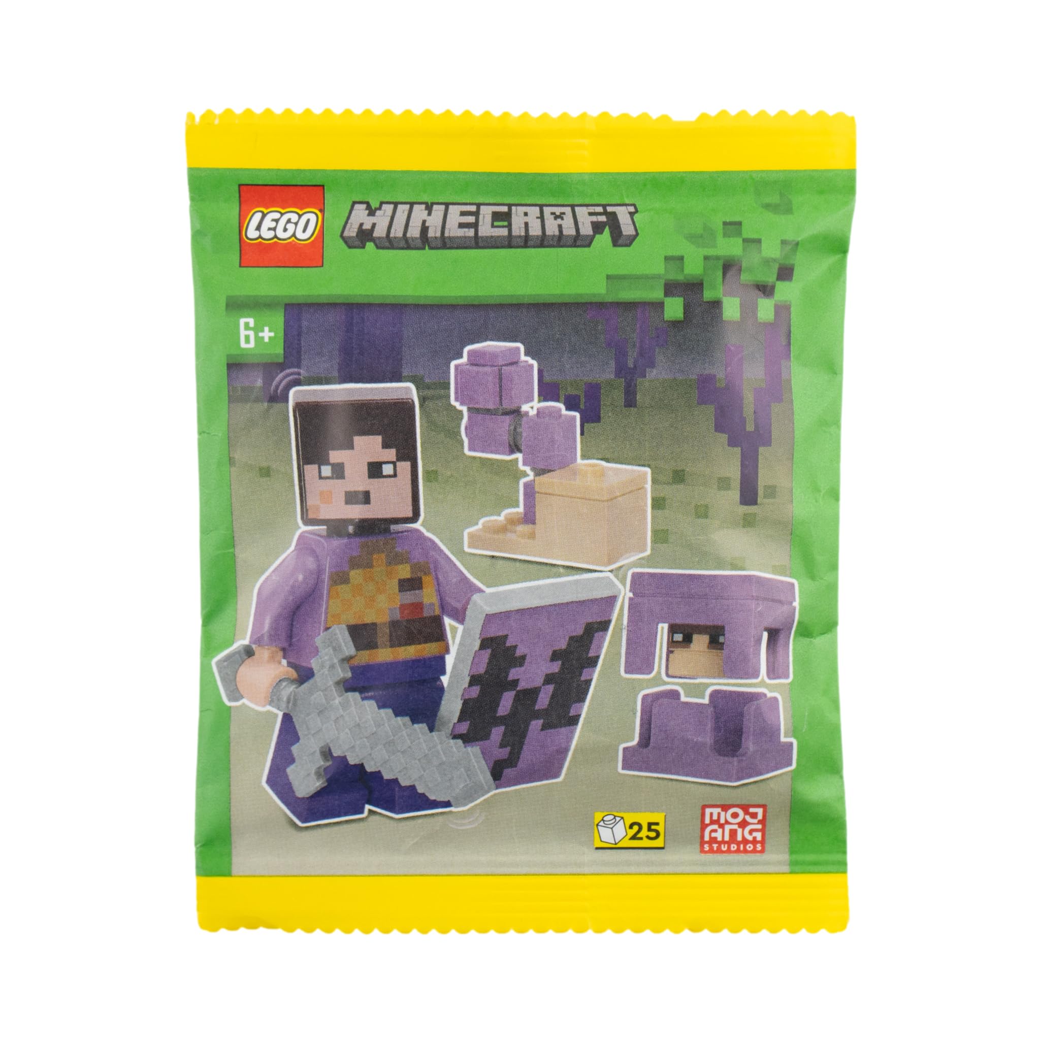Lego Minecraft Wojownik z rośliną Shulker i Chorus – papierowa minifigurka