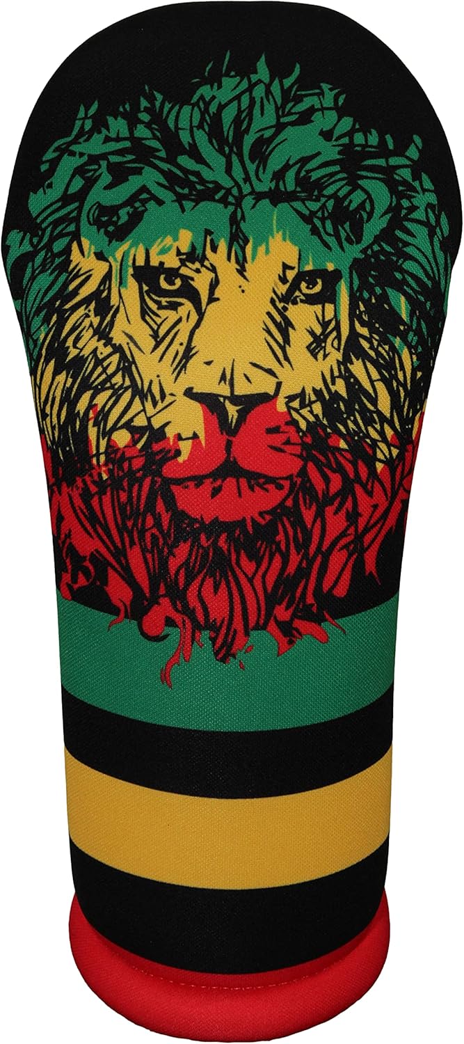 Rasta Lion | BeeJoss Golf Club Headcover | Driver Fairway Hybrid-Sold Separately | Handmade in USA