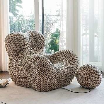 Lazy Chair, Mothers Embrace Single Sofa, Healing Hug Chair, Lazy Shaping Cotton Hydrangea Chair, Stylish and Simple, Comfortable Life, Suitable for Bedroom, Living Room, Study, etc. Yellow