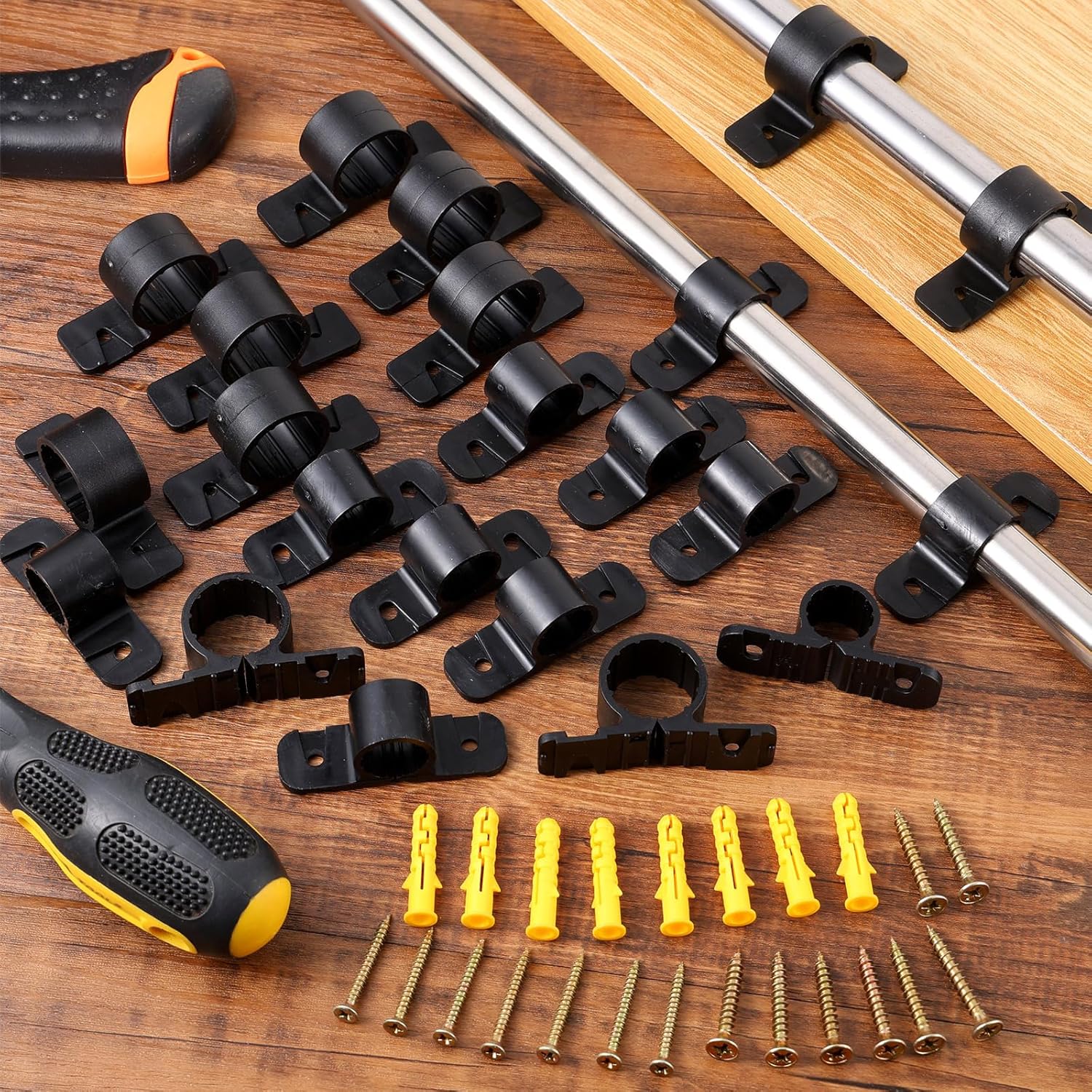 50 Pack 3/4 Inch Pipe Supports Suspension Pex Pipe Clamp Tubing Supports with Screws for Pex, Copper, CPVC Pipe