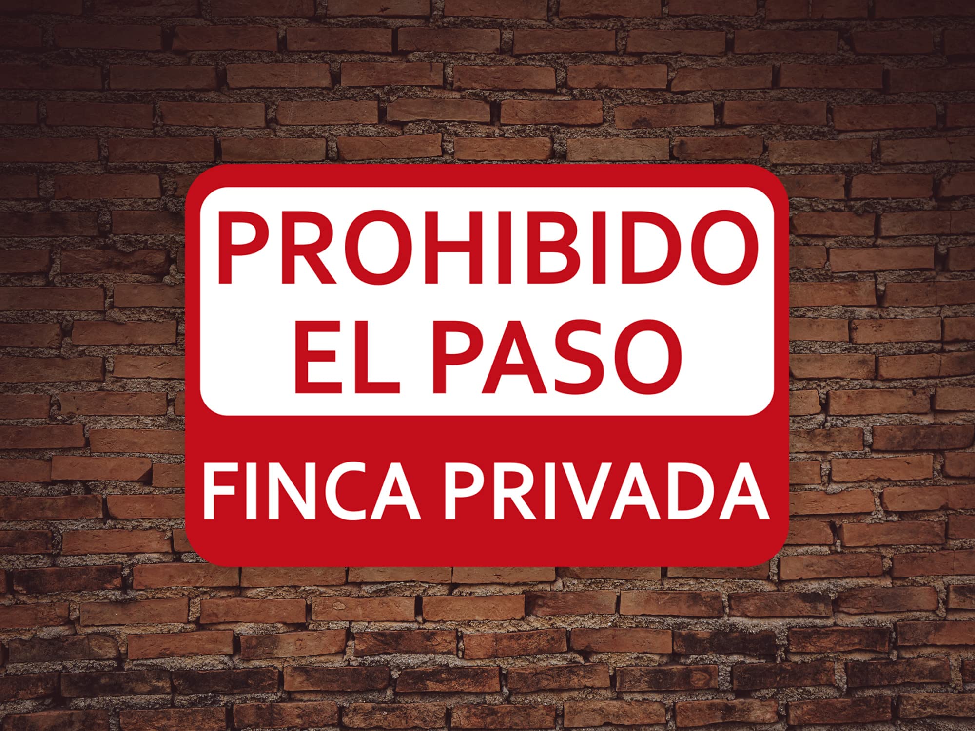 Oedim Pack 10 Señal de Prohibido el Paso Finca Privada | 30x20cm | Finca Privada, Coto Privado, Caza Activa | Señaletica en Material Aluminio Blanco Resistente de 3mm | Duradera y Económica