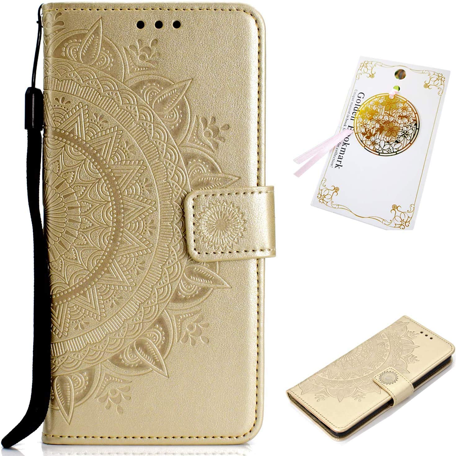Xinyunew Cover Protettiva Con Portafoglio E Vetro Temperato Per Huawei Honor 9S / Y5P - Custodia Flip In Pelle PU Rossa Con Slot Carte E Cavalletto