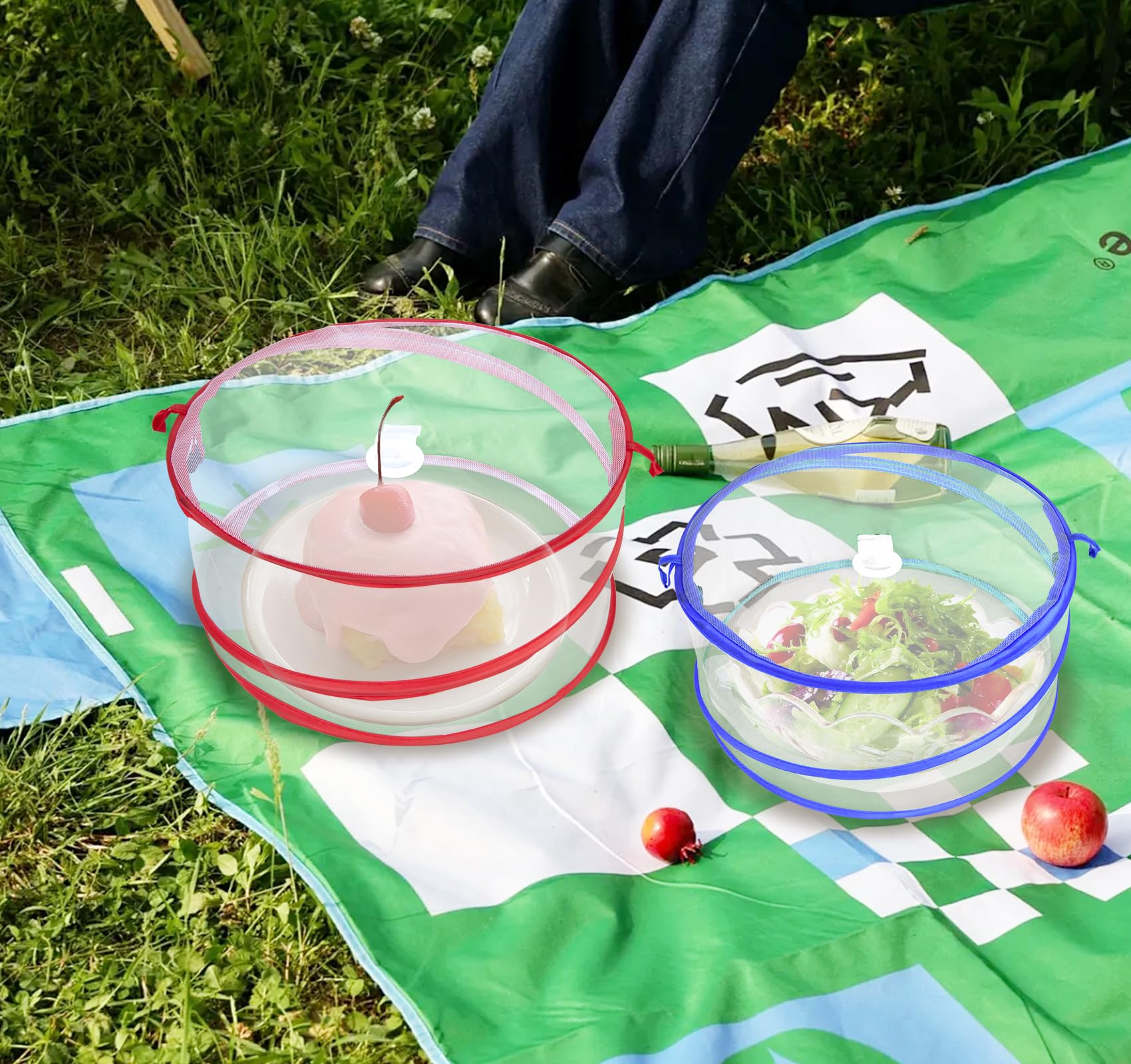 Filets Couvre-plats Pliables Lot De 2 - Protection Anti-poussière Pour Nourriture - Pour Pique-nique, Barbecue, Cuisine