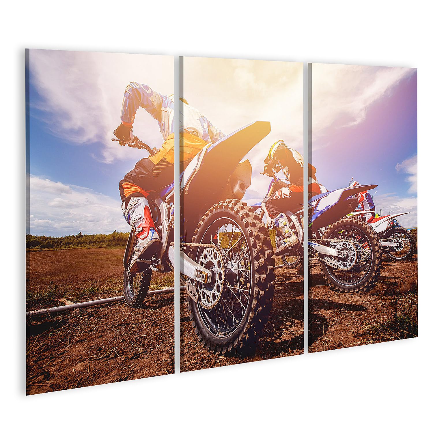islandburner Prime - Quadro su tela, motivo: squadra di motocross su moto, poster da parete