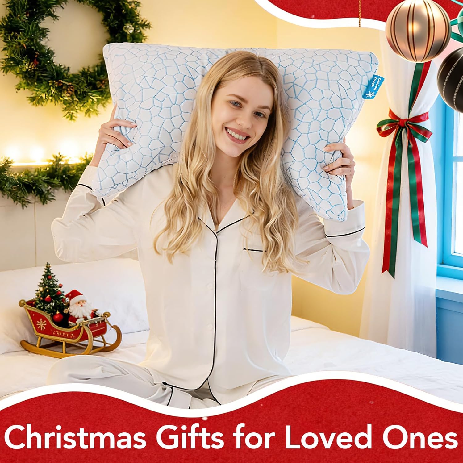 QUTOOL Cooling Side Sleeper Pillow for Neck and Shoulder Pain Relief, Adjustable Curved Shredded Memory Foam Bed Pillows for Sleeping, Queen 1 Pack with Additional Foam Fill Included (White)