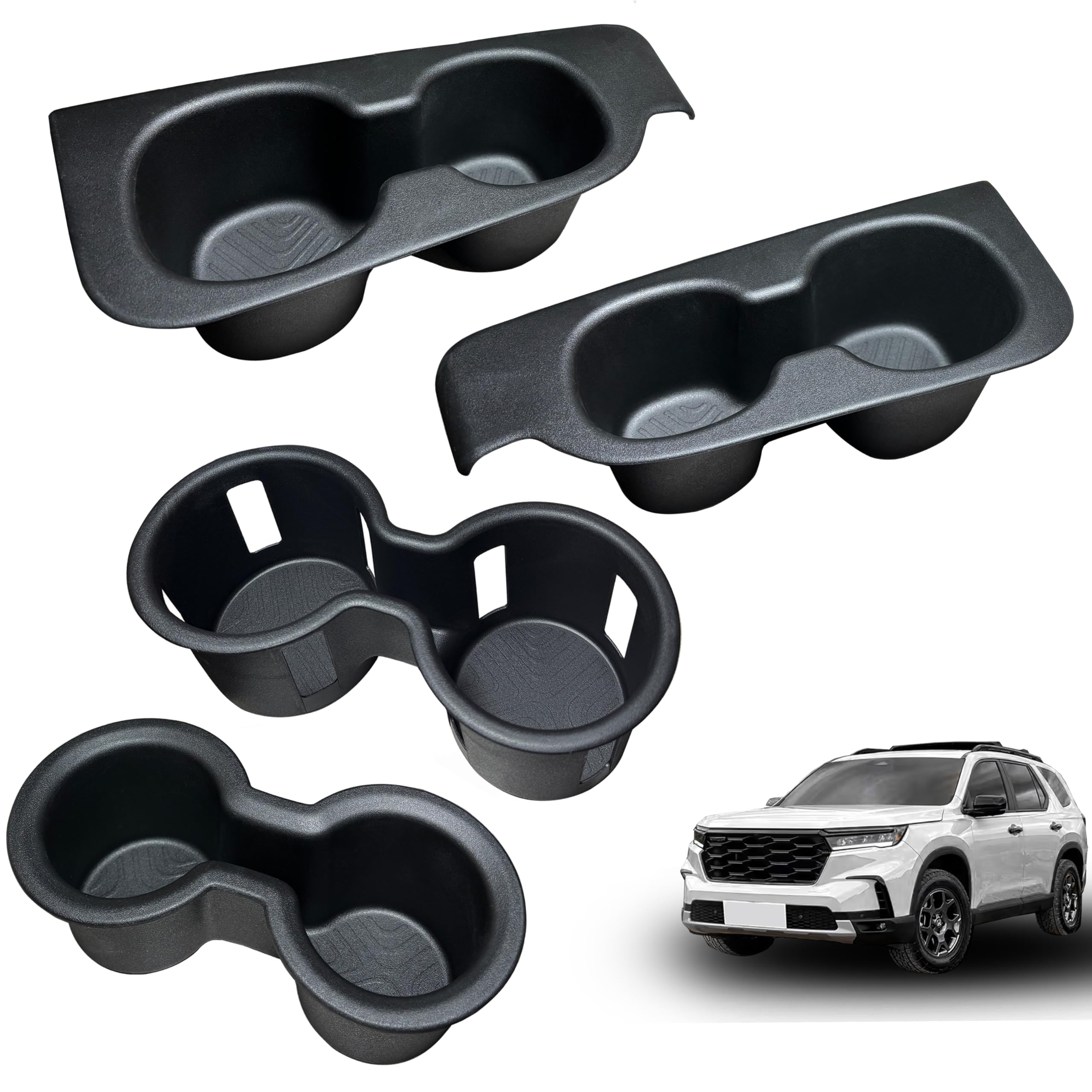 Cup Holders for 2023 2024 2025 Honda Pilot Accessories (Only Fits for 8 Seats) TPE Cup Holder Insert Front Center Console/2nd/3rd Row Drink Holder