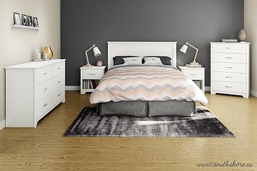 Miniatura 3 de South Shore Furniture - Cabecera Fusion de 5460 pulgadas, matrimonialQueen, color blanco puro,