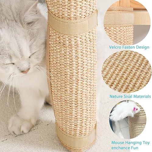 Miniatura 4 de Protector de patas de mesa para arañazos para gatos con sisal natural y una bola para proteger muebles, regalo para mascotas y gatos