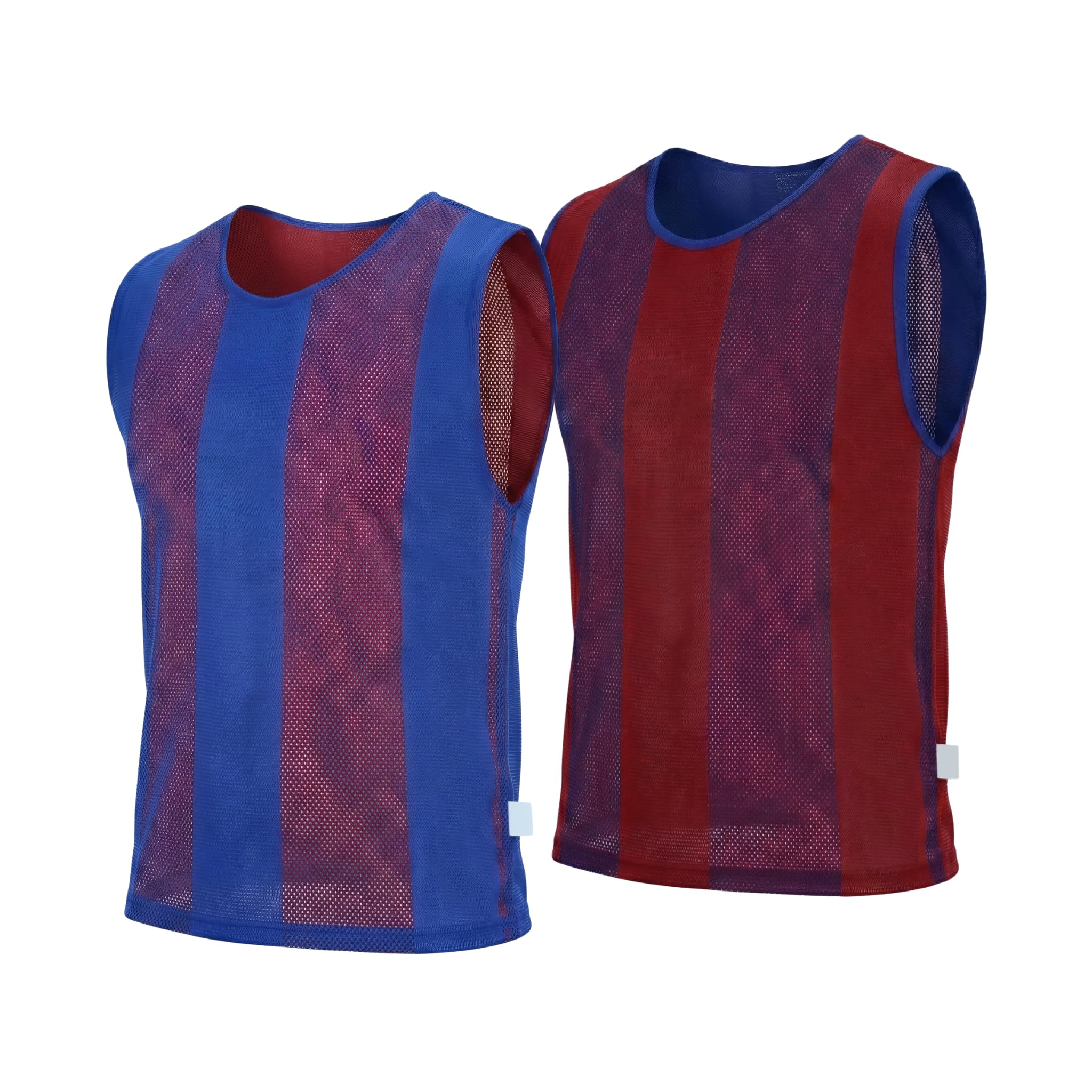 Sterling Sports 10 X Pack Football Training Bibs with Double Sided - Quick Dry Training Bibs For Football, Soccer, Cricket, Hockey & Basketball (Royal/Red, Youth(Small, Medium& largemen)) โ image 1