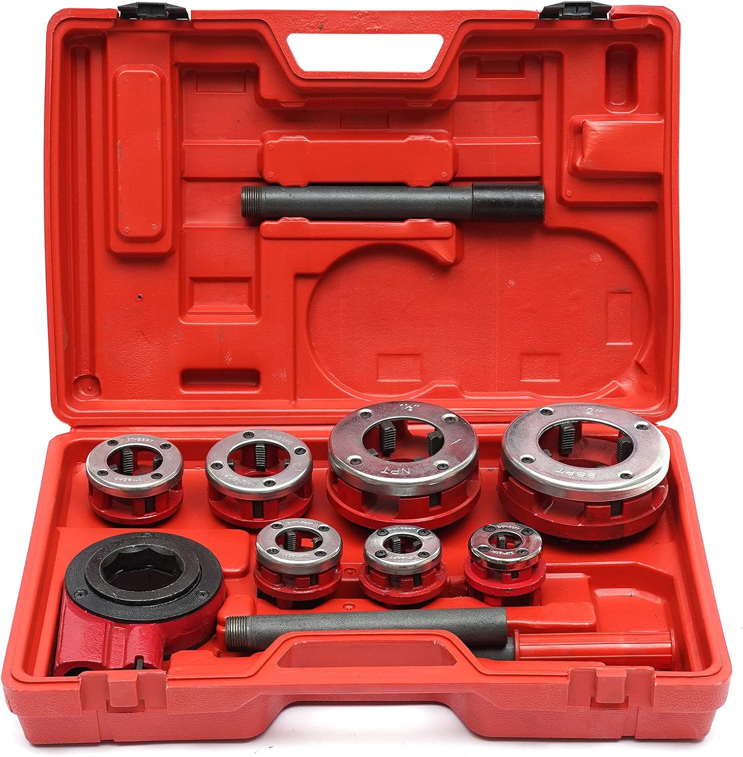 ZAWAYINE 7 Size Pipe Threader Threading Kit, Portable Electric Pipe Threader Die Sets For