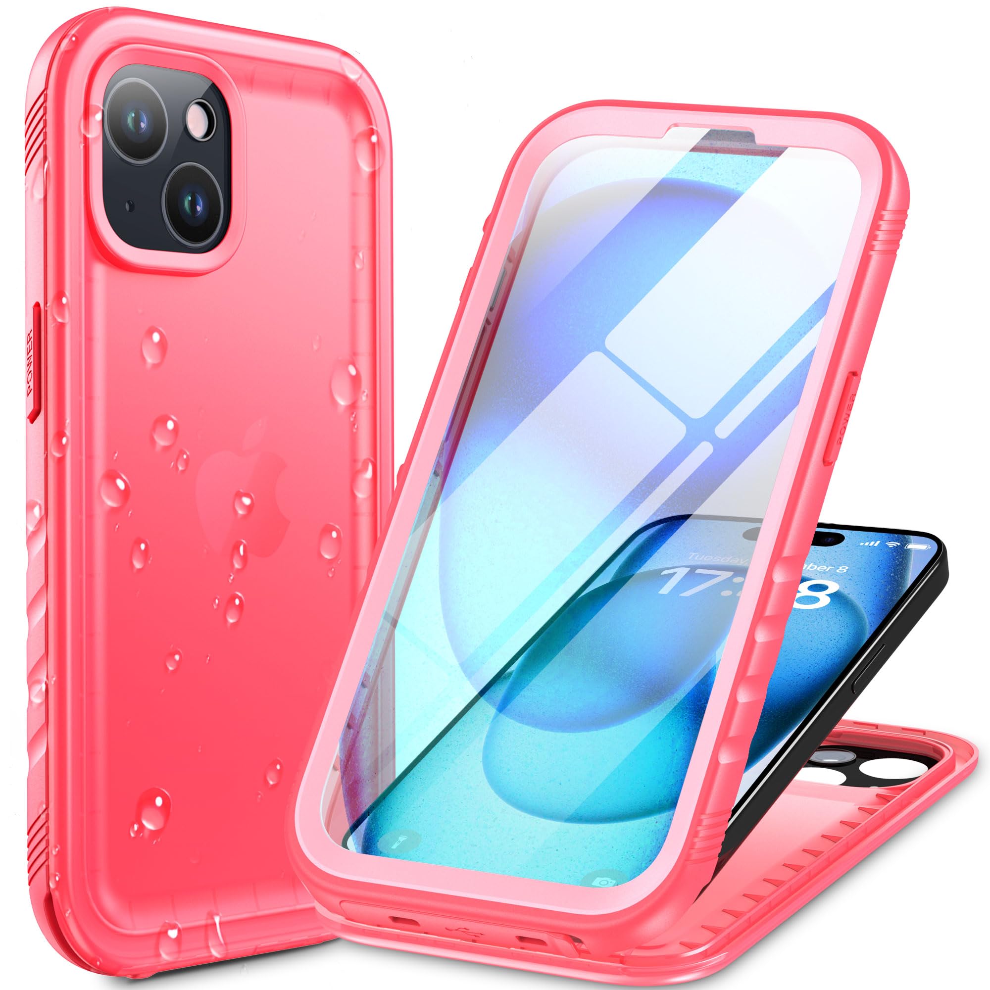 Cozycase for iPhone 15 Pink Case Waterproof