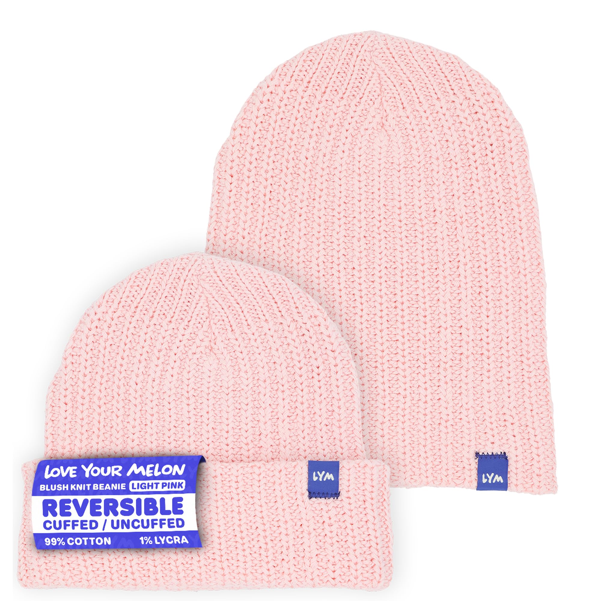 Love Your Melon Essentials Beanie - Soft Cotton Knit Hat, Versatile, Breathable, Lightweight, Unisex, Thick Cap Headwear