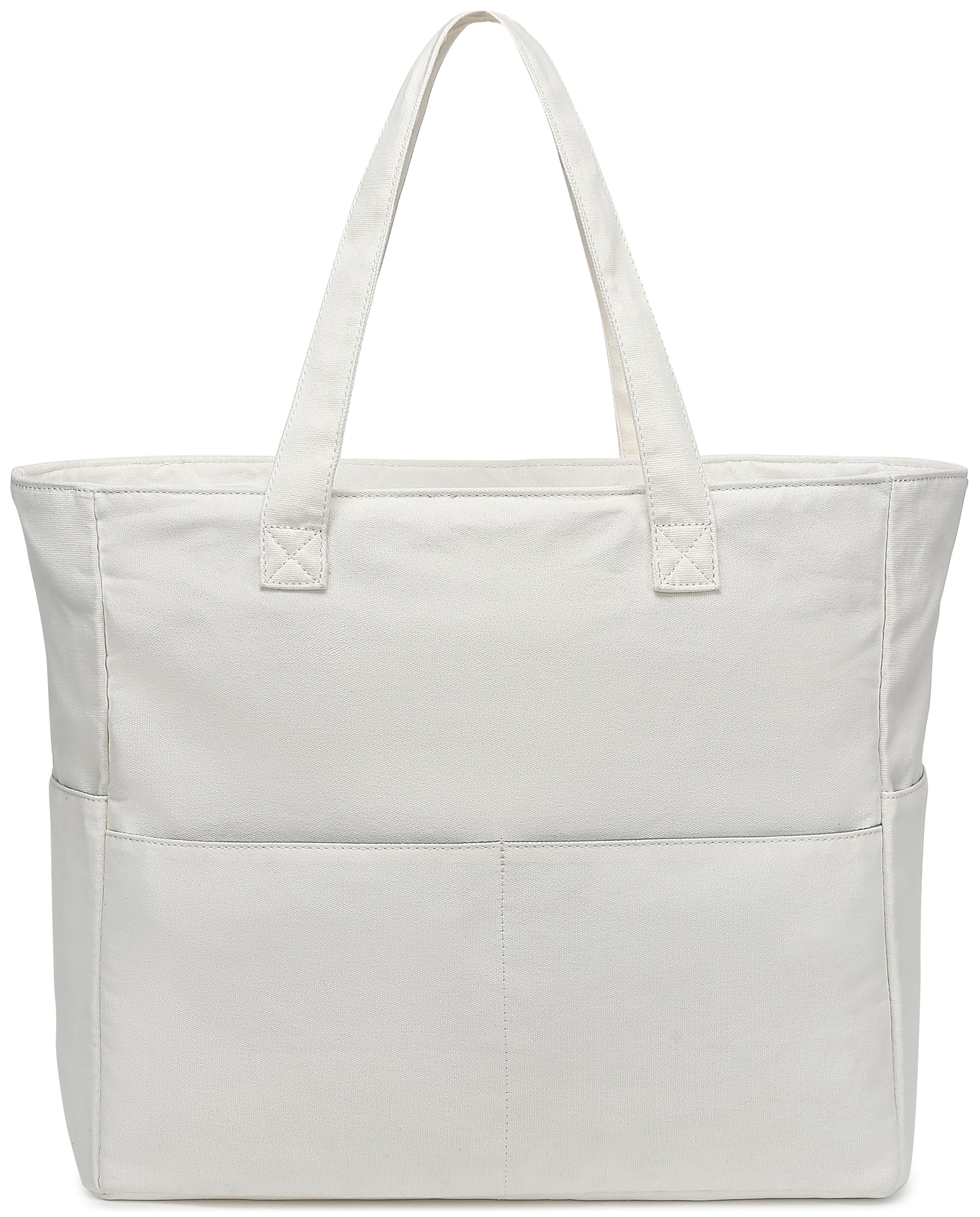 LEDAOU Large Beach Tote Bag Women Zipper Beach Tote Bag for Pool Gym Grocery Travel with Wet Pocket