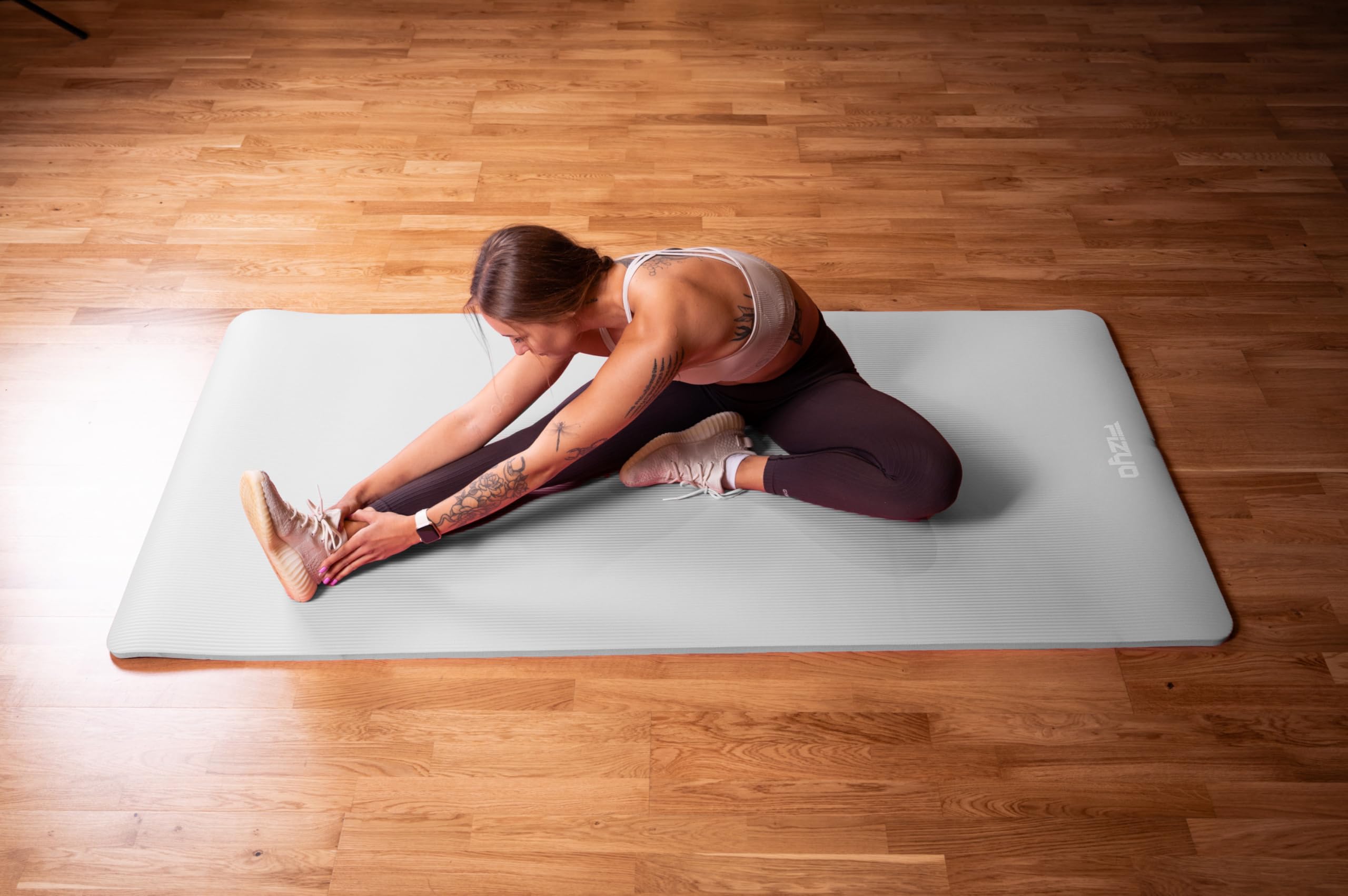 Fizyo Tappetino Yoga antiscivolo per yoga ginnastica e pilates in schiuma NBR tappetino fitness spesso per allenamento ed esercizi a casa 190 x 80 x 1,5 cm