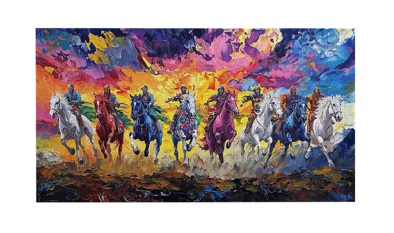 Puzzle dla dorosłych 1100 elementów, kolorowe puzzle konia, dla dorosłych klasyczne puzzle i od 14 lat junior, rodzinna rozrywka domowa puzzle prezent 87x42cm l-59