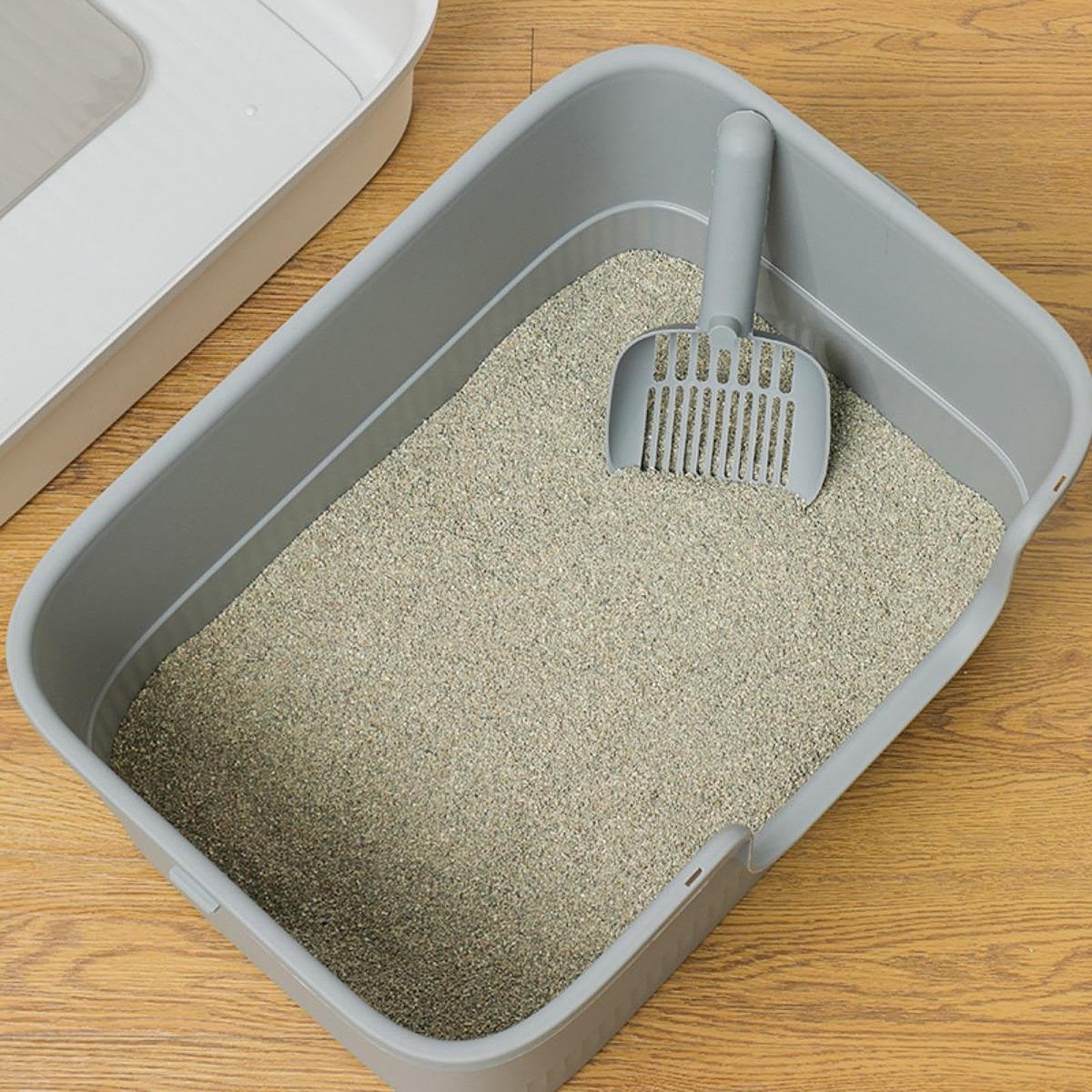 Arenero Cerrado para Gatos con Bandeja Grande, Tapa Extraíble, Entrada Amplia, Fácil de Limpiar, Material PP, Apto para Gatos de Interior.