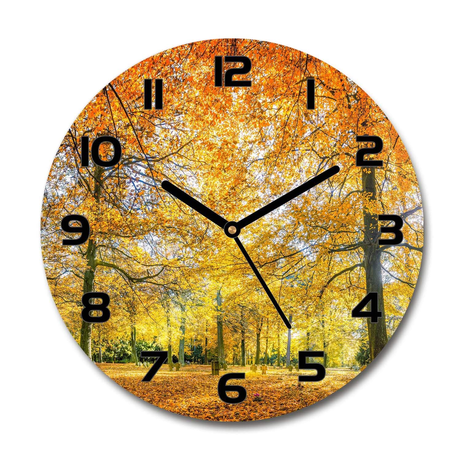 Horloge en Verre Rond 30cm Silencieuse Tulup Sans Tic-Tac