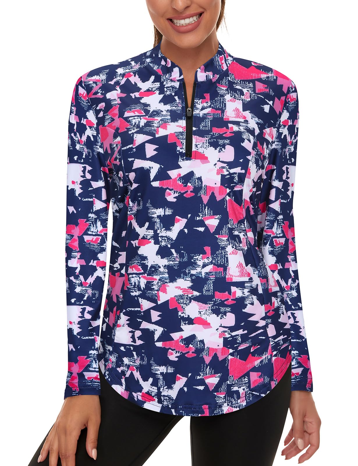 Misyula Style Womens Sleeveless Collarless Golf Polo Shirts Quick Dry Zip Up Athletic Tank Tops