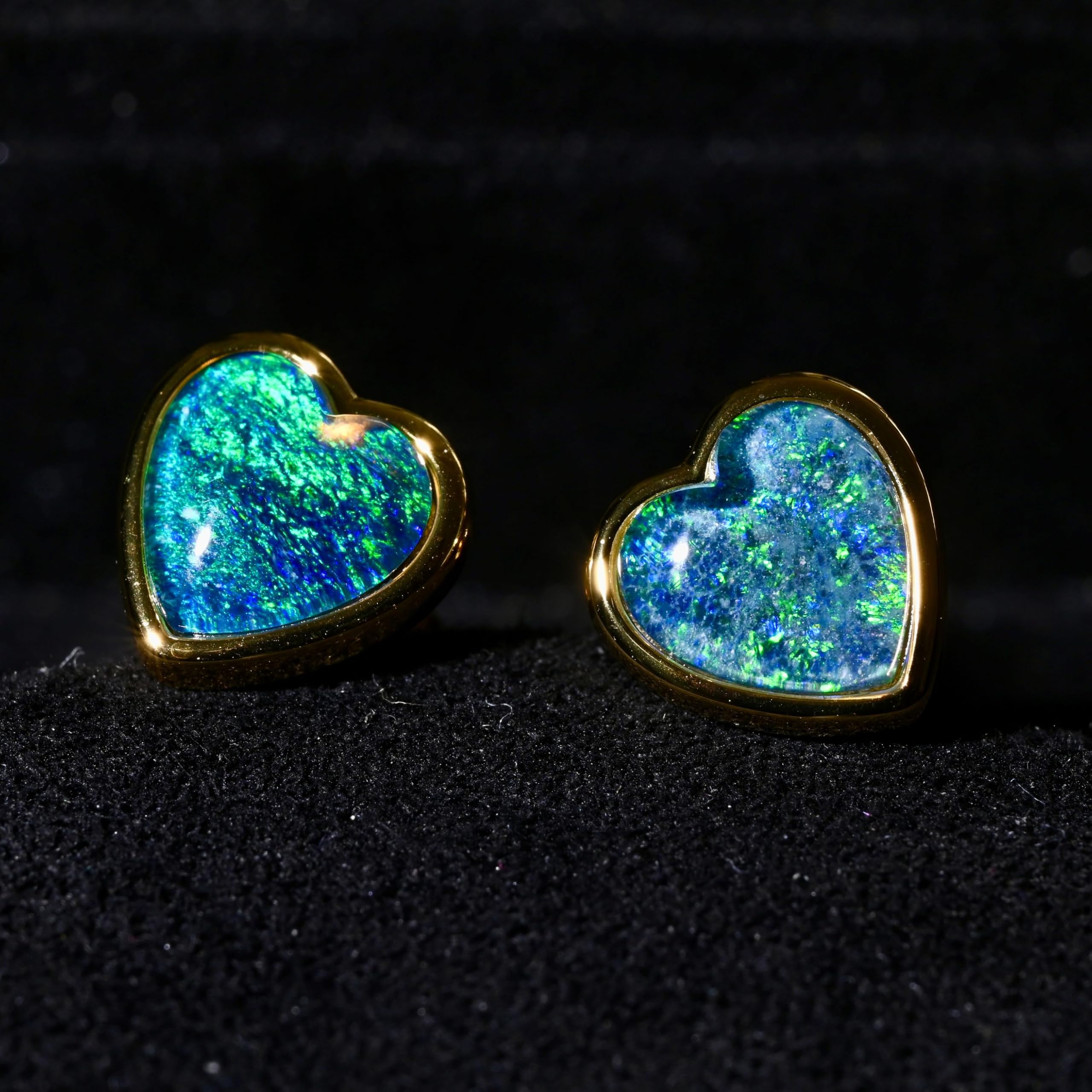 1 Paar Australische Opal-Ohrringe für Damen & Mädchen - Handgefertigt 925 Sterling Silber mit 18K Weißgold-Beschichtung - Echtes Edelstein-Schmuckgeschenk für täglichen Gebrauch