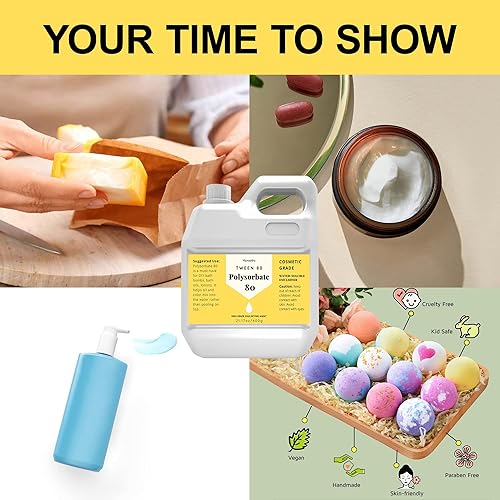 Miniatura 3 de Polisorbato 80 de 21.17 onzas para bombas de baño, polisorbato 80 de alta calidad (oleato de orbitán), 100% puro, grado cosmético, suave con la