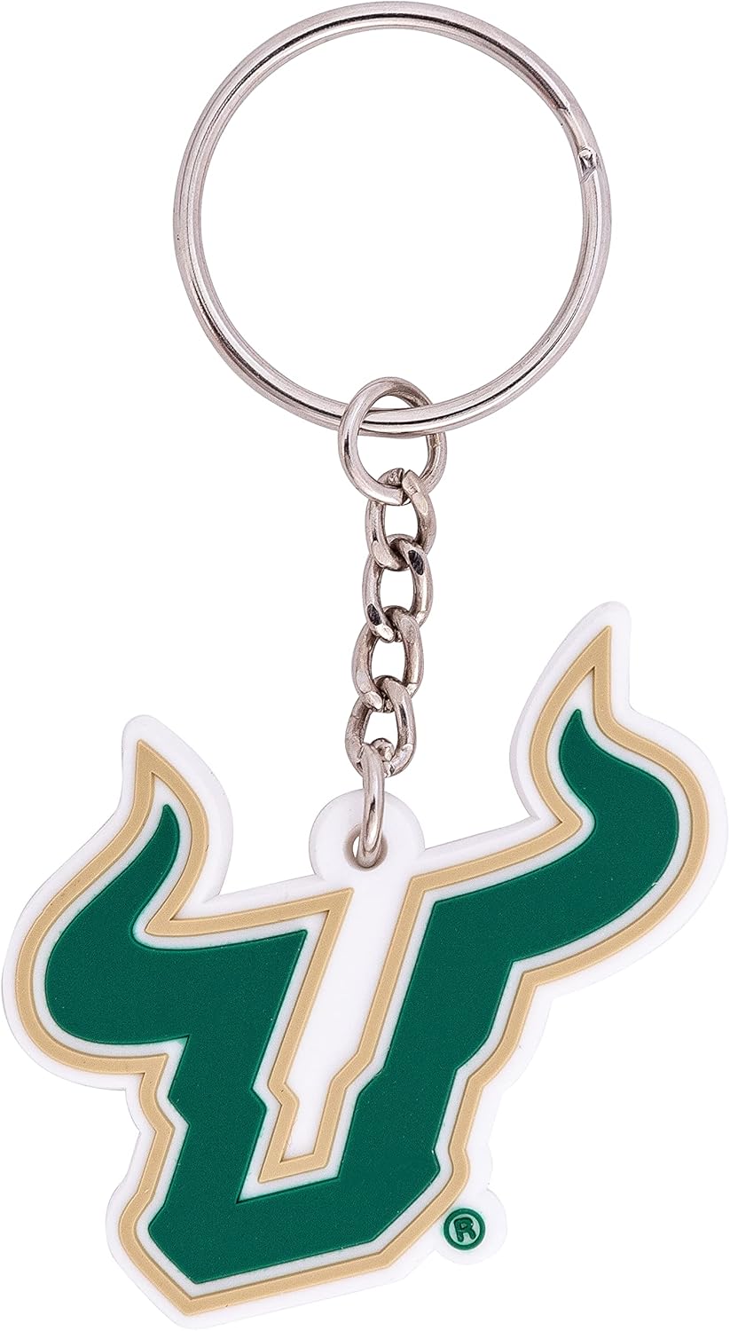 Desert Cactus University of South Florida PVC Keychain USF Bulls Bag Tag, Backpack, Car, Gift, Souvenir, Key Ring (PVC A)