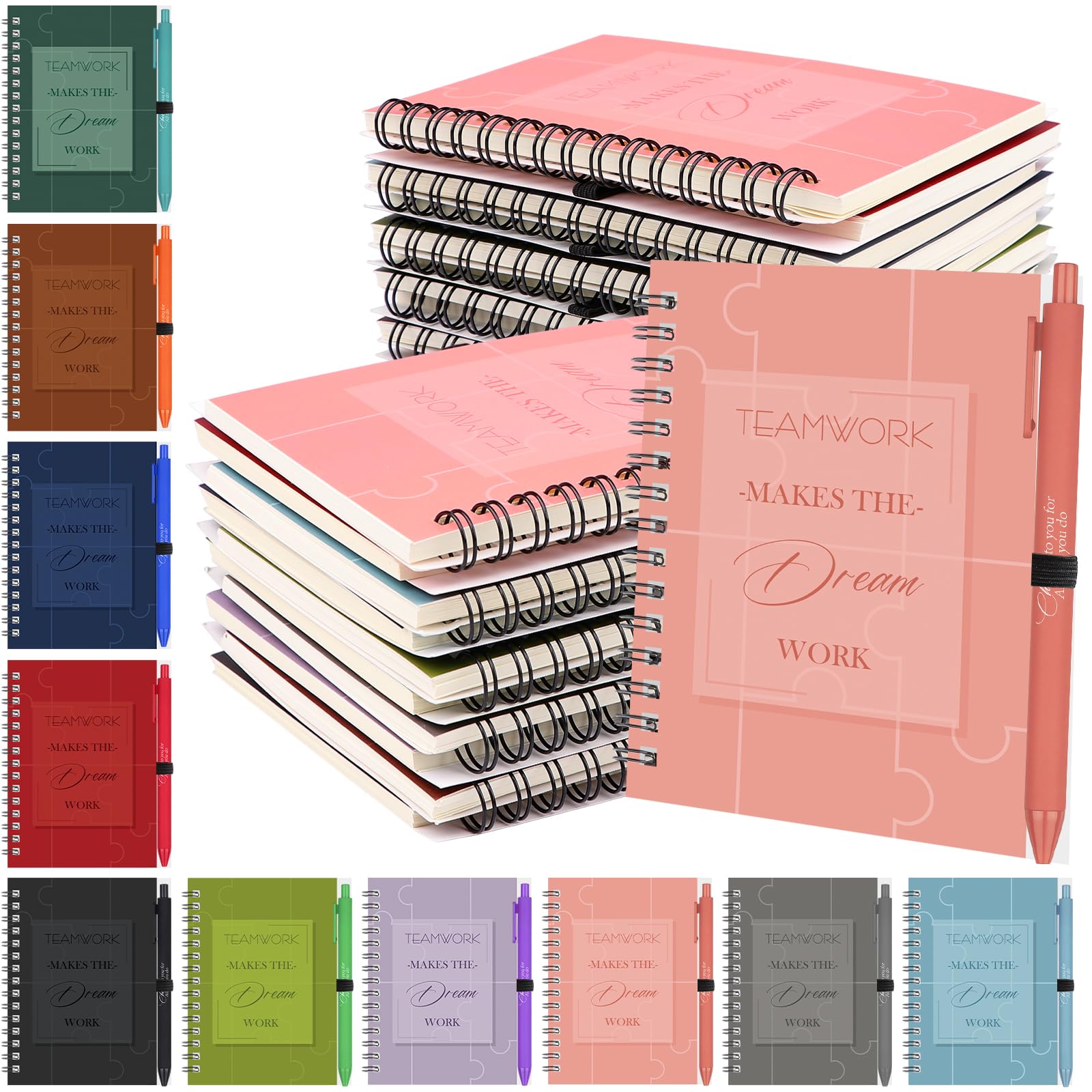 20 Pcs Inspirational Notebooks with Motivational Ballpoint Pens Employee Appreciation Gifts for Coworkers Thank You Gift for Teacher Coleagues Nurse Volunteer Staff Team Gifts for Employees