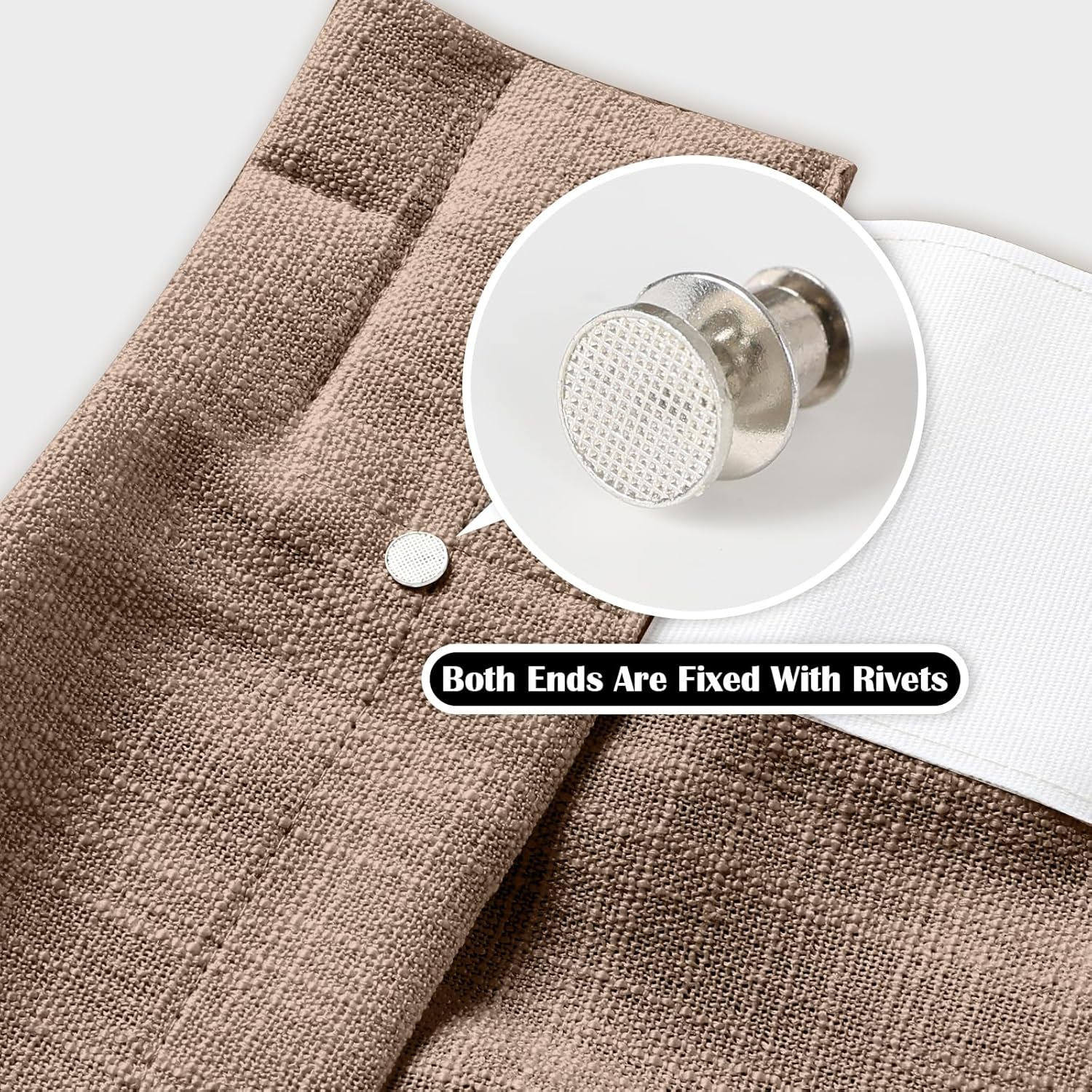 LUSTROWIN French Pinch Pleated Drapes 90 inch Length Unlined Light Filtering Natural Linen Curtain Drapery for Living Room Bedroom Window Patio Door (1 Panel, Rusty Brown, 52" W x 90" L)