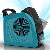 LZLXXLZL 355 CFM Air Mover Blower Fan - Powerful Carpet Dryer with 3 Speeds, 2 Outlets, High Velocity Floor Fan for Home Garage Blue