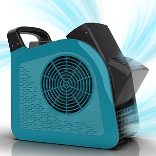 LZLXXLZL 355 CFM Air Mover Blower Fan - Powerful Carpet Dryer with 3 Speeds, 2 Outlets, High Velocity Floor Fan for Home Garage Blue