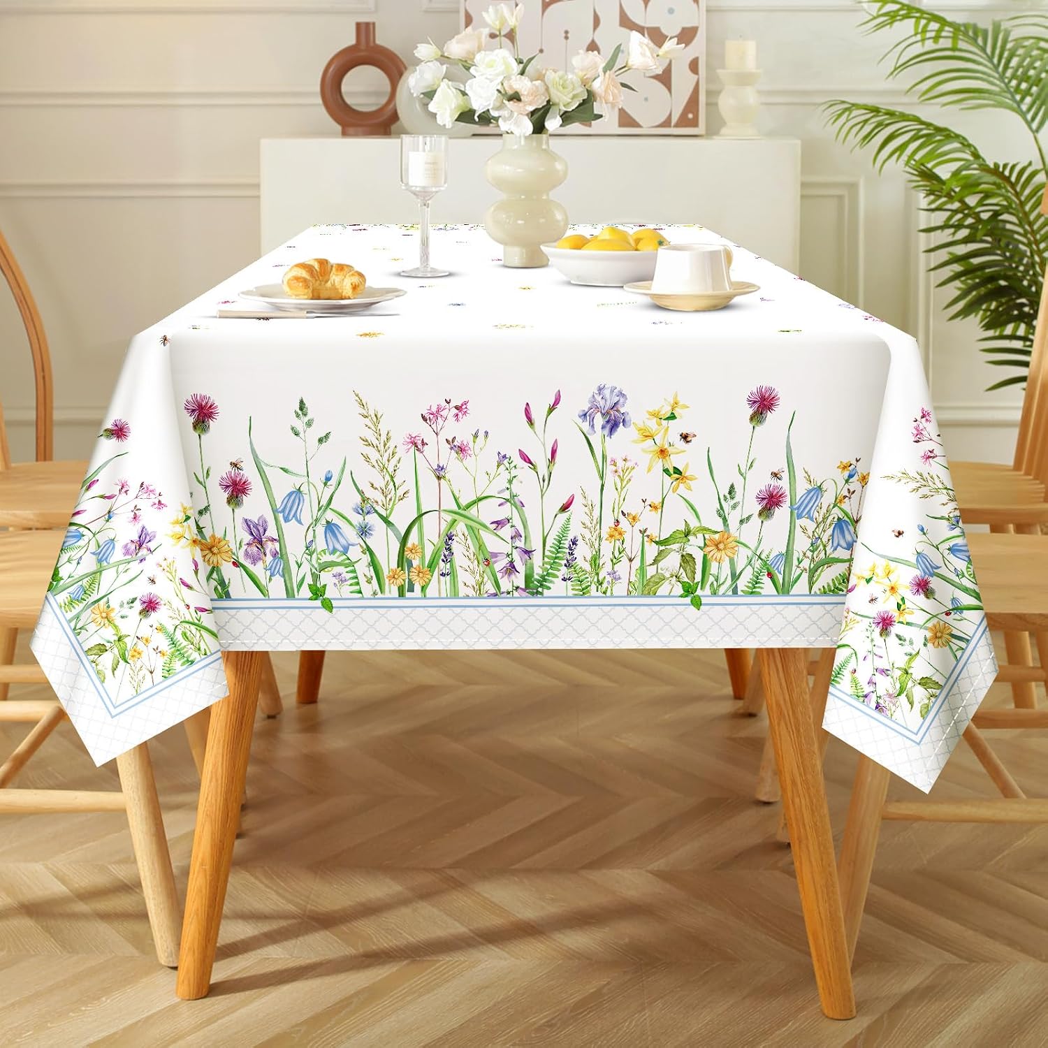 Wildflower Grass Polyester Tablecloth, Summer, 60 x 104 inch image 4