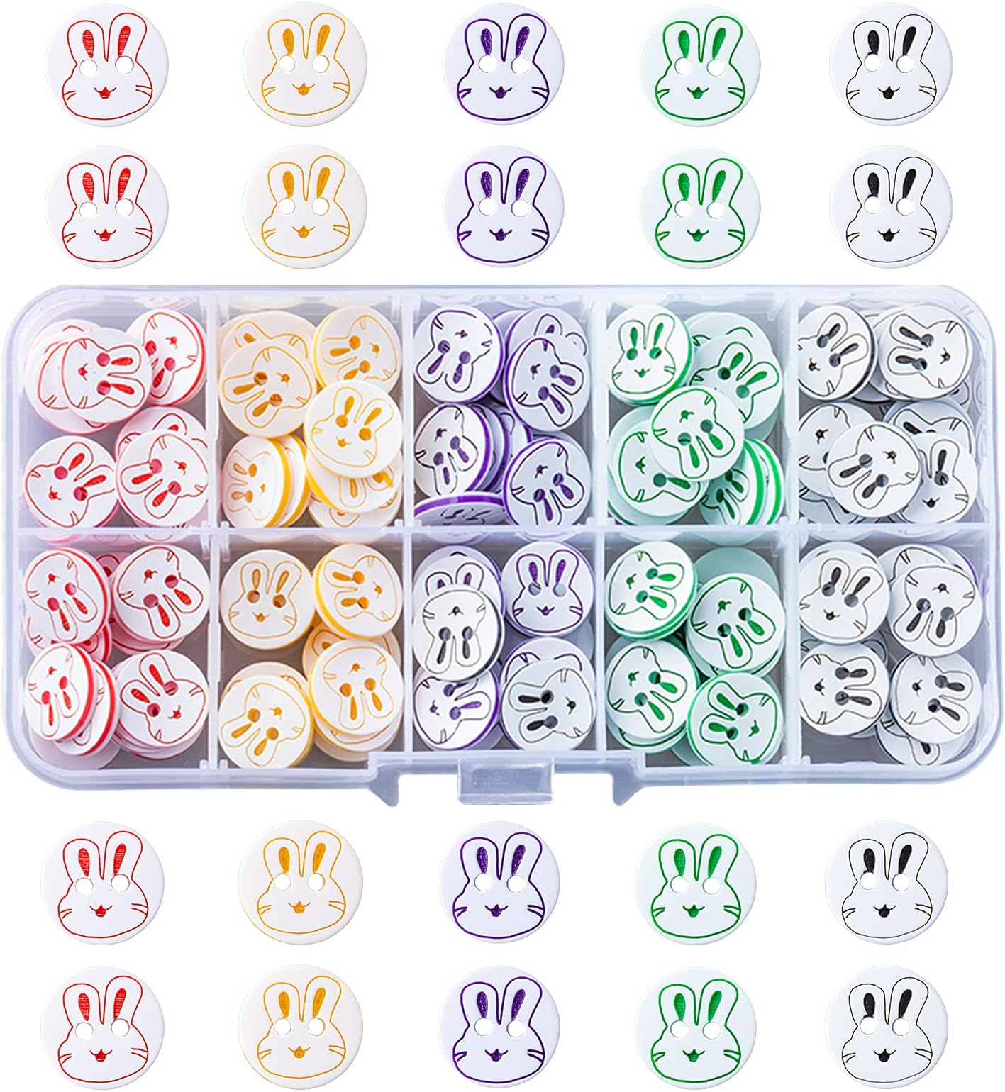 150Pcs Buttons for Baby Cardigans Knitting 12mm, Resin Buttons Mixed Colour, Round Sewing Buttons, Cute Assorted Buttons with Plastic Storage Box for Art Craft Child Clothing Sewing DIY Decoration