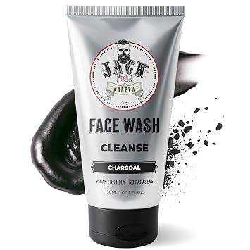 Jack the Barber Face Wash for Men, Charcoal Face & Beard Soap, 150ml