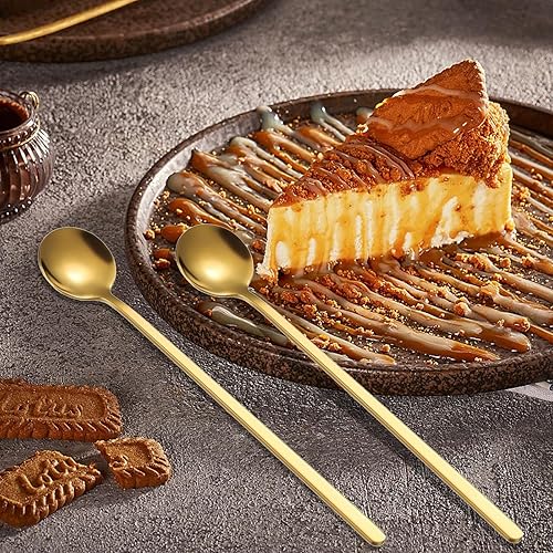 Miniatura 4 de Juego de 8 cucharaditas de oro de acero inoxidable para café, azúcar, postre