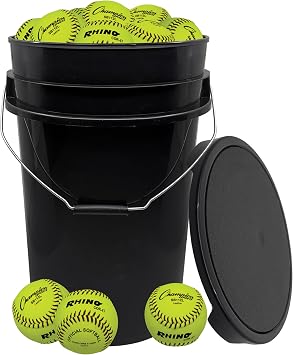 Champion Sports Storage Bucket with 18 Softballs