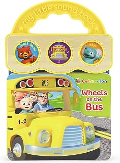 CoComelon Wheels on the Bus 3-Button Sound Board Book - Interactive Sing-Along for Babies Toddlers Ages 1-4