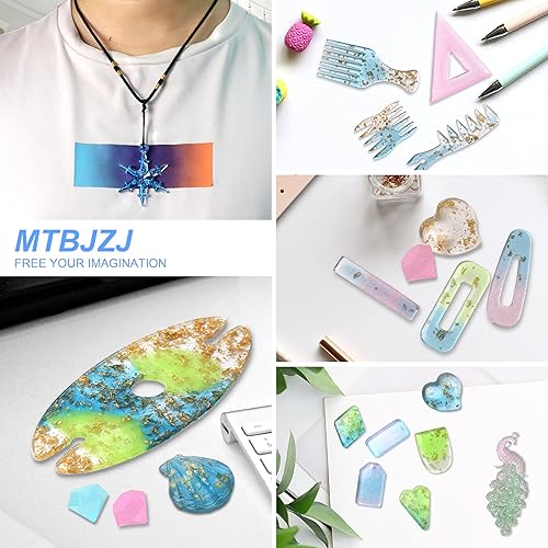 Miniatura 6 de MTBJZJ Resina epoxi, kit de resina epoxi transparente de 32 onzas para principiantes, no amarillea y sin burbujas, autonivelante para mesas de río,