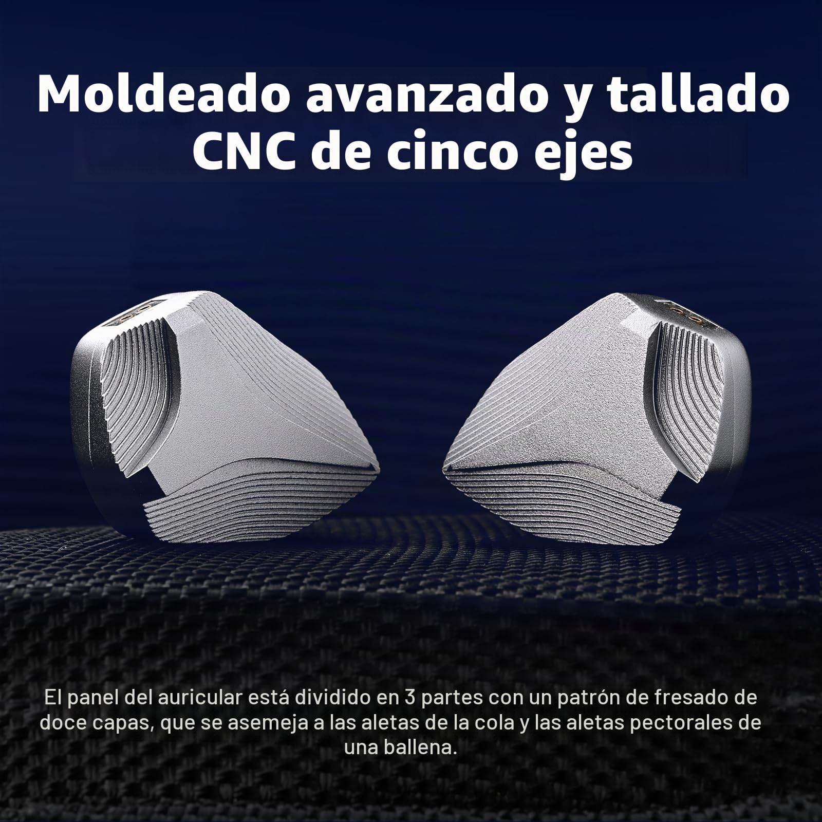 Hidizs MP145 Monitores Intraurales HiFi con Controlador Magnético Plano Ultra Ancho de 14,5 mm, Auriculares de Diseño Ergonómico, Auriculares Desmontables de 2 Pines, Titanio, 4,4 mm