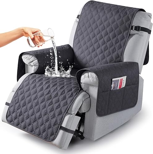 Miniatura 33 de TAOCOCO Fundas reclinables 100% impermeables, fundas de sofá reclinable con correas para las piernas, funda de sofá reclinable reversible para silla